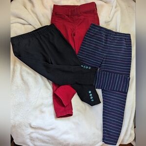 Girls Red Pants and 2 pairs of leggings
